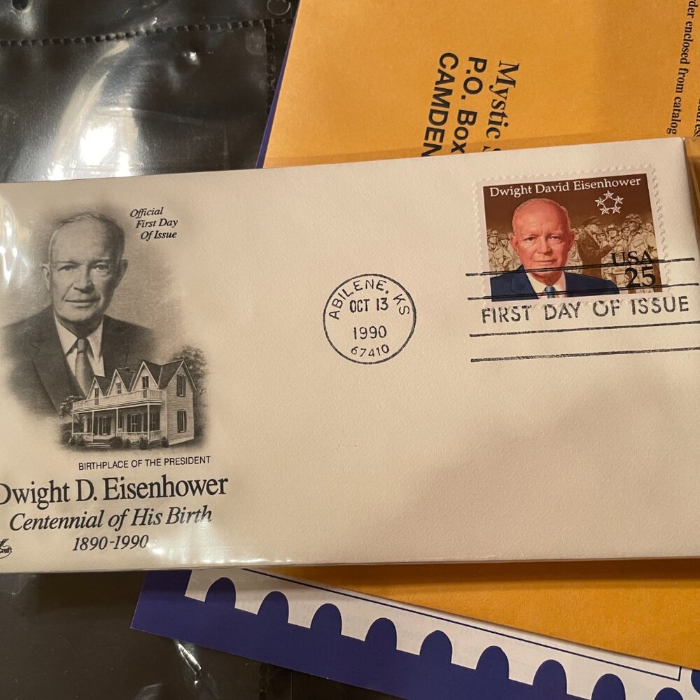 20 First Day Covers 11 Cents Air Mail Booklet Pane Stamps Mystic Stamp Co. & Bin